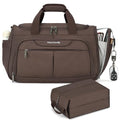 Hanke Large Capacity Travel Duffel Bag, Carry On Luggage with 12 Pockets, 17 Inch Laptop Compartment, Wet Dry Separation & Independent Shoe Bag, Lightweight Foldable Duffel Bag for Women Men（Coffee）