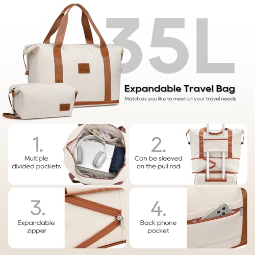 imiomo Carry on Luggage Airline Approved with Front Pocket and USB Port, Hard Shell 20 Inch Travel Carry-on Suitcase with Spinner Wheels and TSA Lock, White