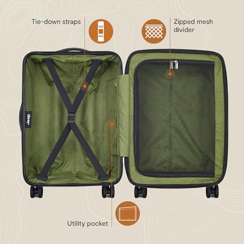 Jeep JH004C Hardside Expandable Luggage with Spinner Wheels, Beige, Carry-On 20 Inch