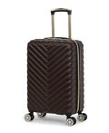 Kenneth Cole REACTION Madison Square Lightweight Hardside Chevron Expandable Spinner Luggage, Chocolate Brown, 20-Inch Checked