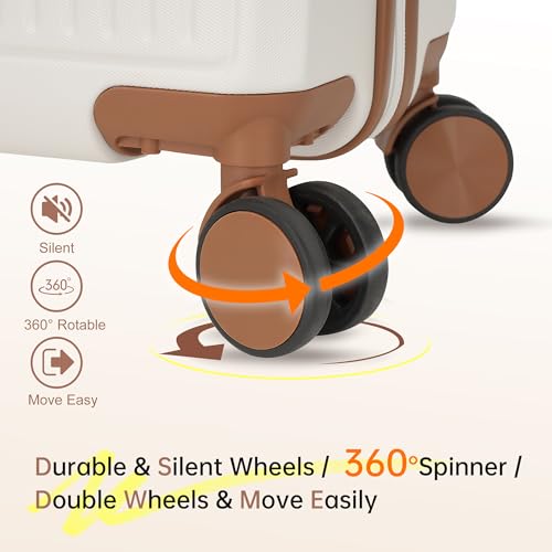 Hulsin 20” Carry on Luggage with Spinner Wheels,22x14x9 Airline Approved