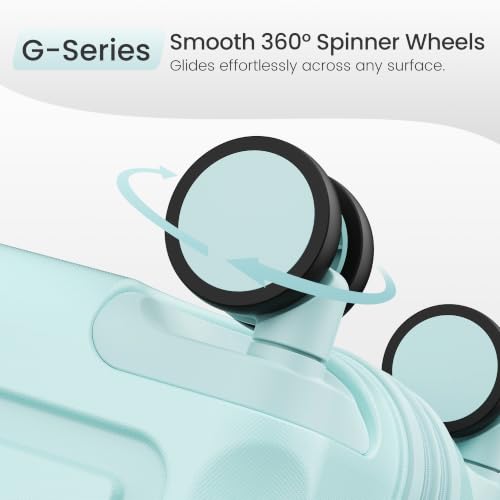 SHOWKOO PRO G-Series Luggage Sets 3pcs, 100% Premium PC Durable Expandable Luggage Suitcase with Double Wheels TSA Lock Mint Green