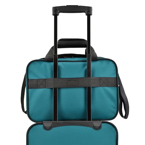 U.S. Traveler Rio 14" Travel Tote Bag, Lightweight 1200D Carry-On Bag for Women & Men, Teal