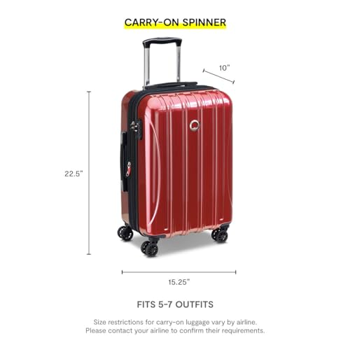 DELSEY PARIS Helium Aero Hardside Expandable Luggage with Spinner Wheels, Titanium, Carry-On Plus 21 Inch