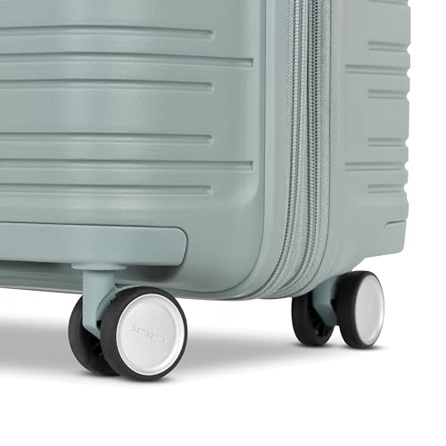 Samsonite Elevation Plus - Carry-On Hardside Luggage - Scratch Resistant Polypropylene Shell, RightHeight™ Adjustable Handle, Integrated AirTag Holder, TSA Lock, WetPak™ Compartment - Cypress Green