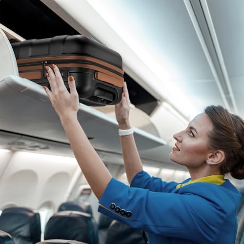 TILYMOL Hardside Carry On Luggage 22x14x9 Airline Approved with Spinner Wheels, Lightweight 20-inch Carry-On Suitcase for Men & Women, Black