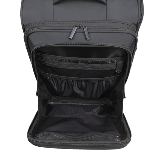 Kenneth Cole REACTION The Venturer 17" Polyester Tech Travel Backpack for Work, Black