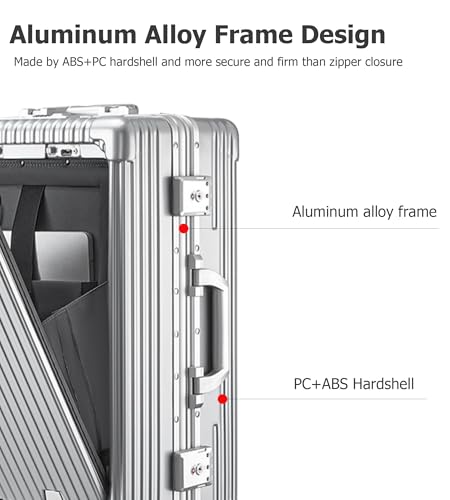 feilario PC Hardside Carry On Luggage, Aluminum Frame, TSA Lock, Cup Holder