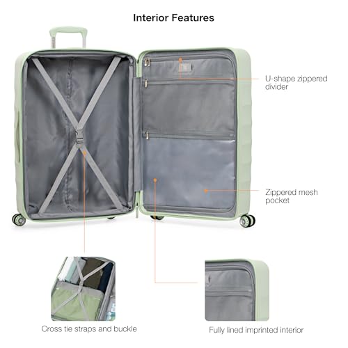Traveler's Choice Elm 21" Carry-on Expandable Spinner Luggage Set - Set - Glossy Mint