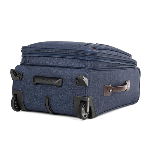 Travelpro Platinum Elite Softside Expandable Carry on Luggage, 2 Wheel Upright Suitcase, USB Port, Men and Women, True Navy, Carry On 22-Inch