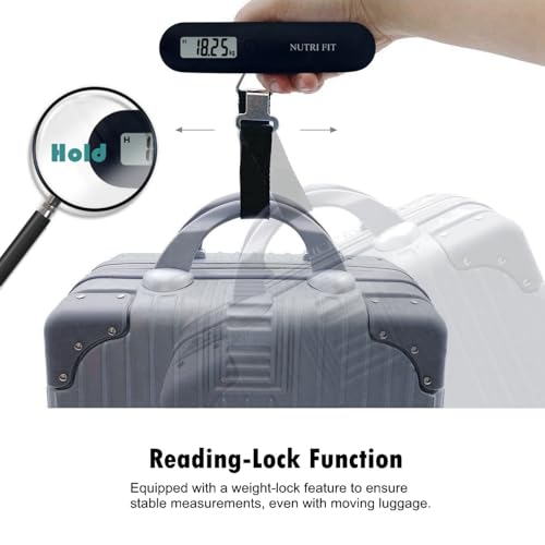 NUTRI FIT Luggage Scale Travel Digital Suitcase Weight Scale Portable 110lb