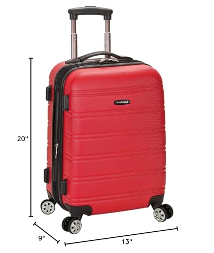 Rockland Melbourne Hardside Expandable Spinner Wheel Luggage, Carry-On 20", Red