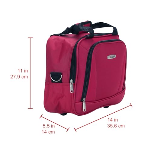 Rockland Fashion Softside 2 Piece Luggage Set, Expandable, (14" Tote/19" Upright), Red