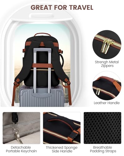 LOVEVOOK 40L Travel Backpack for Women & Men, Airline Approved Carry On Luggage with 3 Packing Cubes, TSA Overnight Bags, Waterproof Personal Item Bag, Weekender Essentials Backpacks fits 17" Laptop