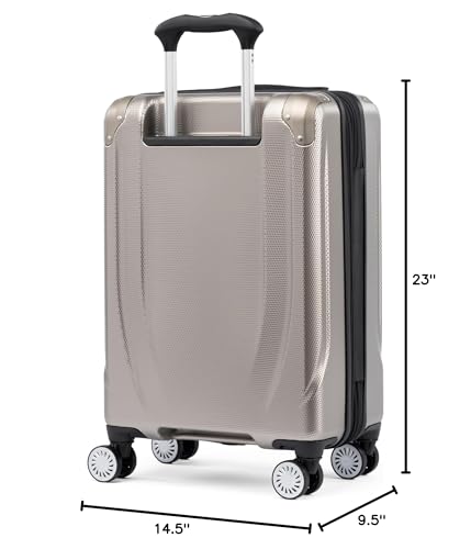Travelpro Pathways 3 Hardside Expandable Luggage, 8 Spinner Wheels, Lightweight Hard Shell Suitcase, Carry On 21 Inch, Champagne