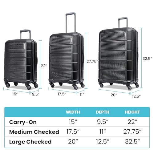 American Tourister Stratum 2.0 Expandable Hardside Luggage with Spinner Wheels, Carry-On, Jade Green