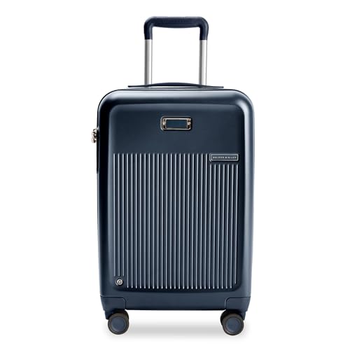Briggs & Riley Essential 22" Carry On Expandable Spinner - Luggage for Travel, Suitcases with Wheels, Hardside Rolling Bag for Men & Women, Self-Repairing Zipper - Sympatico Collection, Navy