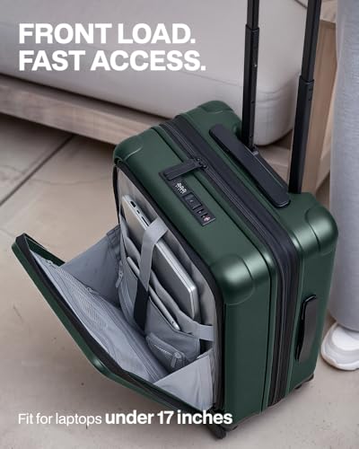Coolife Green hardside carry-on for 22x14x9 carry-on luggage detail 2