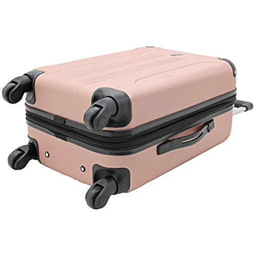 Travelers Club Chicago Hardside Expandable Spinner Luggage, Rose Gold, 3 Piece Set