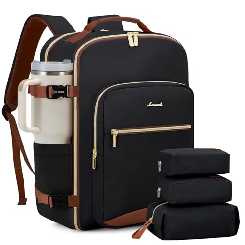 LOVEVOOK 40L Travel Backpack for Women & Men, Airline Approved Carry On Luggage with 3 Packing Cubes, TSA Overnight Bags, Waterproof Personal Item Bag, Weekender Essentials Backpacks fits 17" Laptop