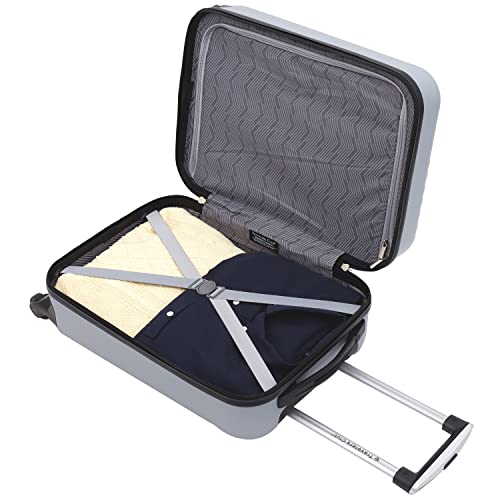 Travelers Club Cosmo Luggage, Silver-20, 20-Inch