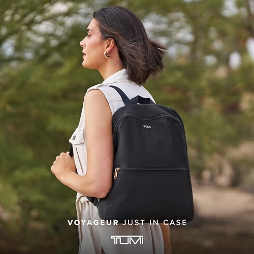 TUMI - Just In Case Foldable Backpack - Lightweight, Compact Travel Backpack - For One Bag Travel - 15.5" X 12.3" X 4.5" - Black with Gold Hardware