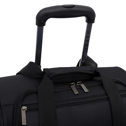 TPRC 15” Underseat Carry-On Luggage Airline Approved Personal Item with USB Charging Port, Black