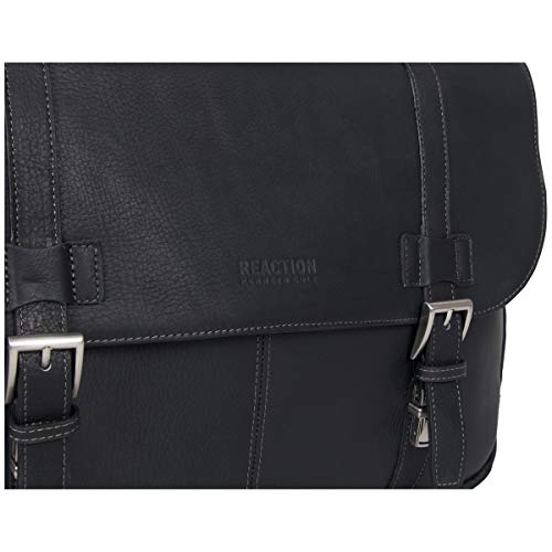 Kenneth Cole REACTION Show Business 16" Colombian Leather Business Laptop Portfolio Messenger Bag, Black