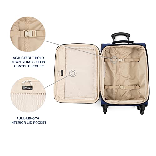 Travelpro Runway 3 piece Luggage Set, Carry on UnderSeat Luggage Soft Tote, Carry-on & Convertible Medium to Large 28-Inch Check-in Expandable Luggage, 4 Spinner Wheels, Softside Suitcase, Blue