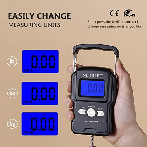 NUTRI FIT Luggage Scale Digital Suitcase Weighing Fish Portable for Travel