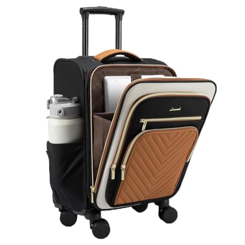 LOVEVOOK Carry On Luggage 22x14x9 Airline Approved,20 Inch Carry On Suitcases with Wheels,Softside Rolling Suitcase with TSA Lock for Women Men,Lightweight Travel luggage