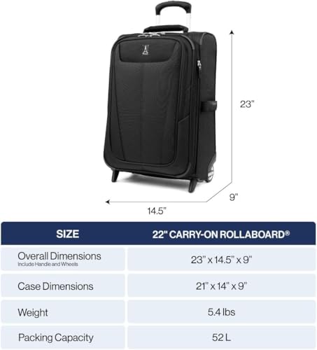 Travelpro Maxlite 5 Softside Expandable Upright 2 Wheel Carry-on Luggage, Lightweight, 21-Inch - Ensign Blue