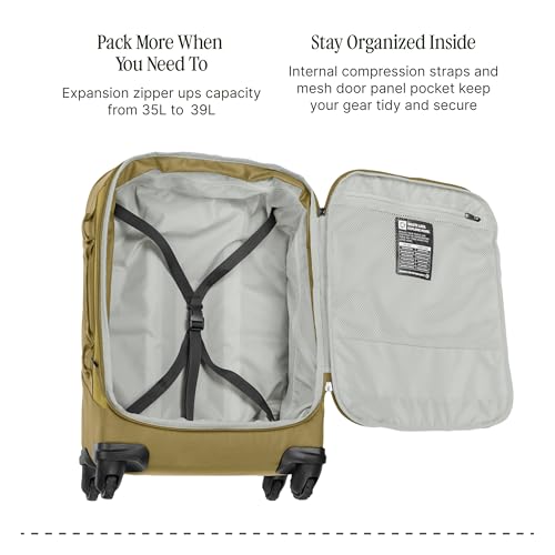 Eagle Creek Expanse 4-Wheel 21.5" International Carry-On Luggage - Rolling Four-Wheel Carry-On Luggage for Easy Travel - Lockable Zippers - Expandable Main Compartment - Telescoping Handles -Gold