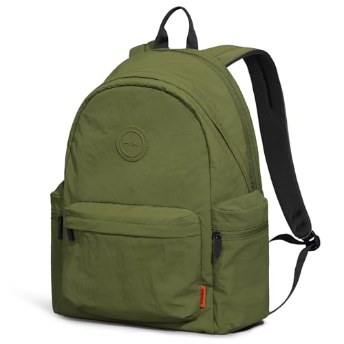mixi Outdoor Lightweight Backpack Casual Carry On Laptop Backpack Travel Bookbag for Women Men, Water Resistant Durable Hiking Bag for Camping Weekender Sports College Work, 17 Inch, Jungle Green