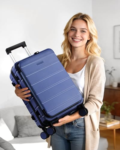LOVEVOOK Carry On Luggage 22x14x9 Airline Approved with Spinner Wheels, 20 Inch Small Carry On Suitcase with TSA Lock, Expandable Hard Shell Suitcases for Men Women