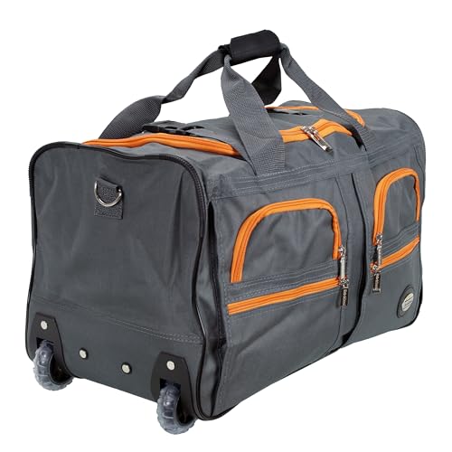 Rockland 22" Polyester Rolling Duffel Bag, Charcoal