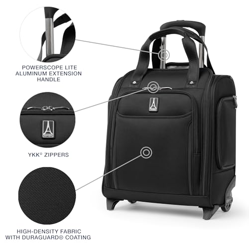 Travelpro Crew Classic Lightweight Softside Luggage, Rolling Underseat Carry on Bag, 14" Laptop or Tablet Sleeve, Men and Women, 17-Inch, Black