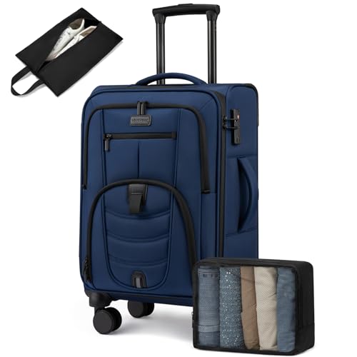 LOVEVOOK Blue softside carry-on for 22x14x9 carry-on luggage