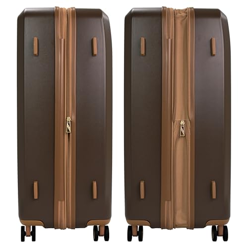 London Fog Southbridge 20 Inch Carry On Expandable Spinner HS, Mocha