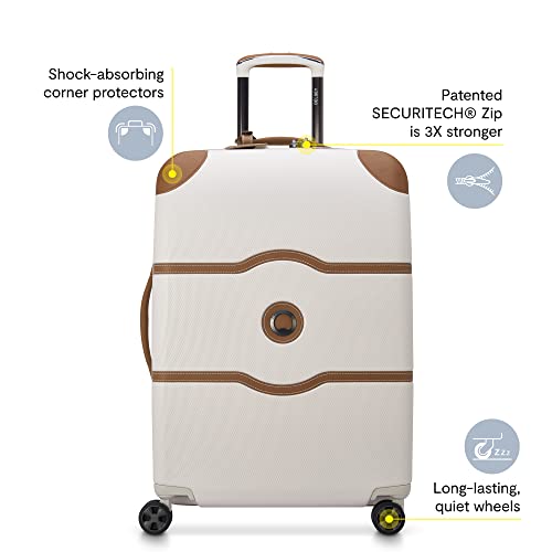 DELSEY PARIS Chatelet Air 2.0 - Hardside Carry on Plus 20 Inch - 360° Spinner Wheels - TSA Lock - USB Port - Lightweight Polycarbonate Travel Suitcase, Angora