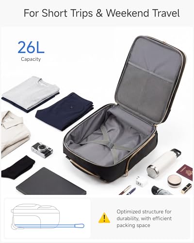 LUGGEX Underseat Carry On Luggage with Wheels, UDK Stylish Lightweight Under Seat Luggage, Soft Sided Personal Item Suitcase for Short Trip (UX-Core, Cream White, 16 Inch)