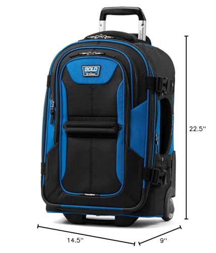 Travelpro Bold Softside Expandable Carry on Rollaboard Luggage, Carry on 22-Inch, Blue/Black