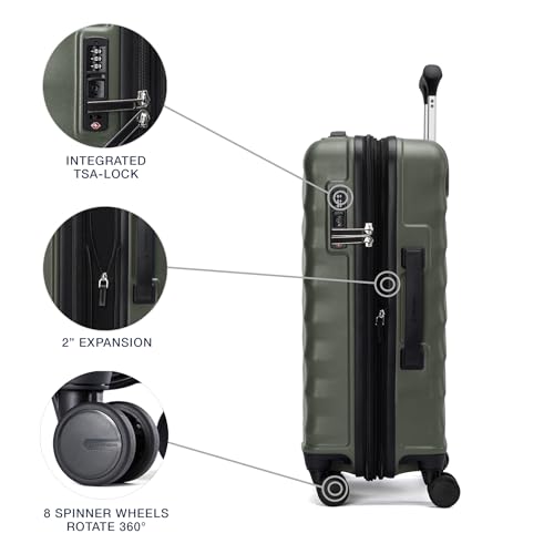 Travelpro Maxlite Air V2 Hardside Expandable Carry on Luggage, 8 Spinner Wheels, Lightweight Hard Shell Suitcase, TSA lock, Slate Green, Carry On 20-Inch