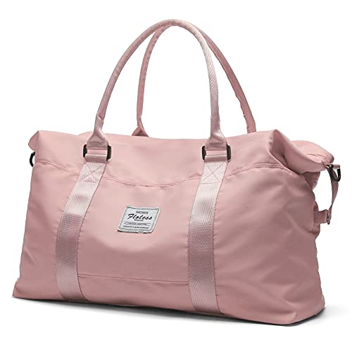 HYC00 Travel Duffel Bag,Carry-on Overnight Weekender Bags for Women,Sports Tote Gym Bag with Wet Pocket