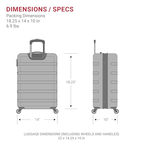 SwissGear 7366 Hardside Expandable Luggage with Spinner Wheels, Black, Carry-On 19-Inch