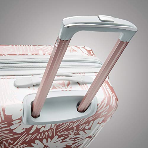 American Tourister Moonlight Hardside Expandable Luggage with Spinner Wheels, Ascending Gardens Rose Gold, Carry-On 21-Inch