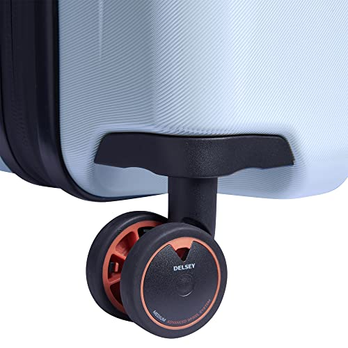 DELSEY PARIS Cactus Hardside Luggage with Spinner Wheels, White/Blue, Carry-On 19 Inch