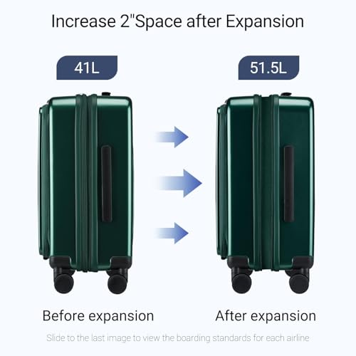cllson Carry On Luggage with Top Opening, Expandable with Front Pocket and USB Charging Port, Lightweight with Front Compartment Rolling Suitcases with Fathers Day Gift for Dad Men Him Husband