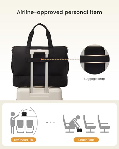 LOVEVOOK Garment Bags for Travel,Convertible Garment Bag for Women with Shoe Pouch,Carry on Duffel Bag with Toiletry Bag, 2 in 1 Hanging Suitcase Suit Bag,Waterproof Weekender Bags for Business Trip