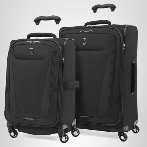 Travelpro Maxlite 5 Softside Expandable Luggage with 4 Spinner Wheels, Lightweight Suitcase, Men and Women, Black, Carry-on 21-Inch